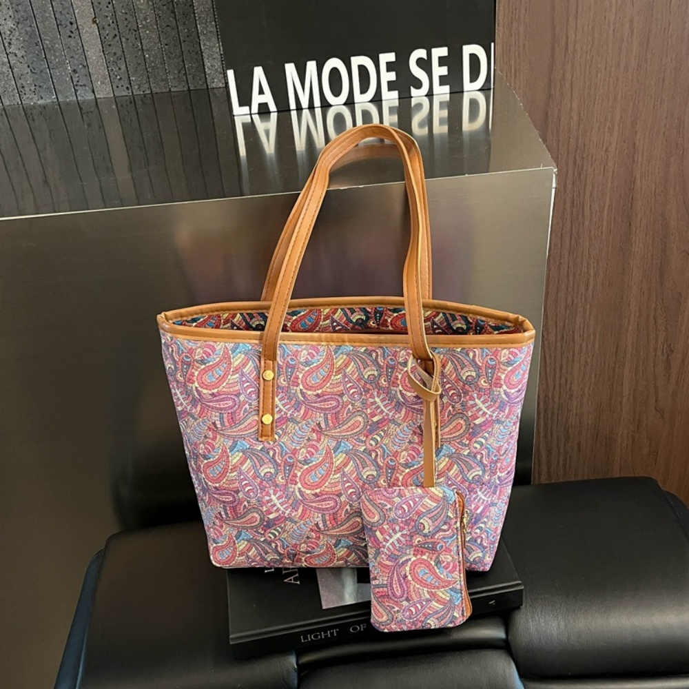 Women'S Work Bags Tote - 2PCS 여성용 대용량 토트백 동전 지갑