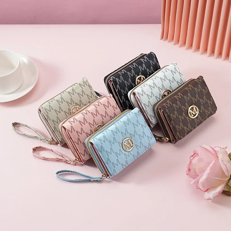 Women Bags Daily Use - 레터 패턴의 3단 지퍼 지갑, 스타일리시한