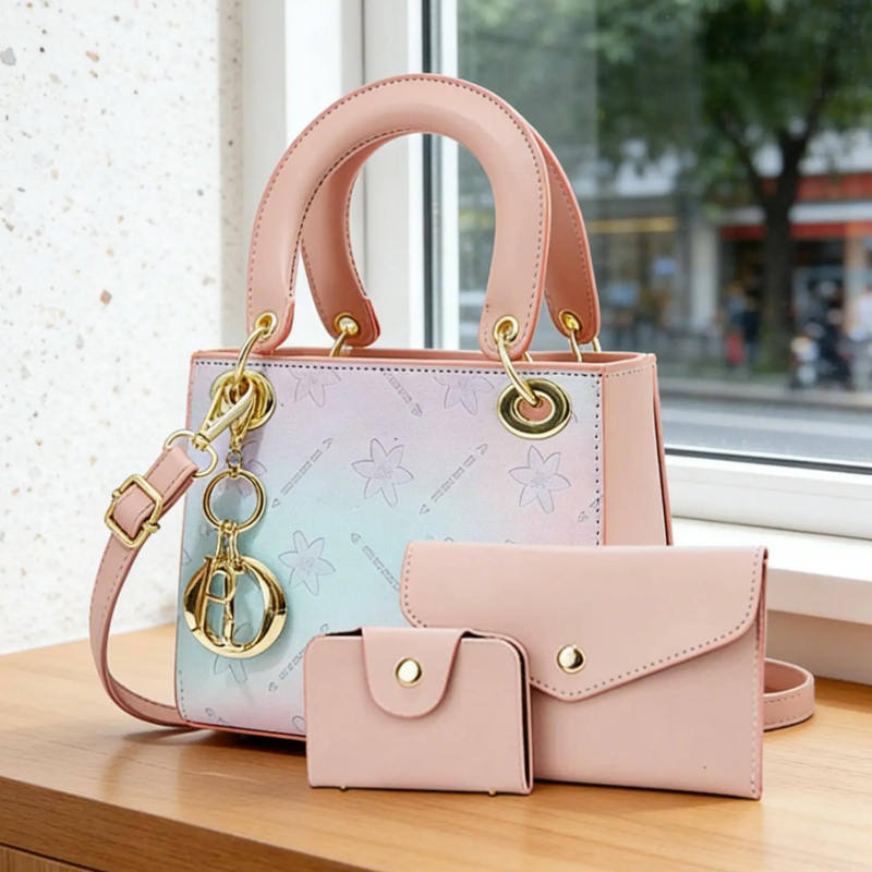 Women Bags Crossbody - 그라데이션 프린트 크로스바디 숄더백 세트, 귀엽고