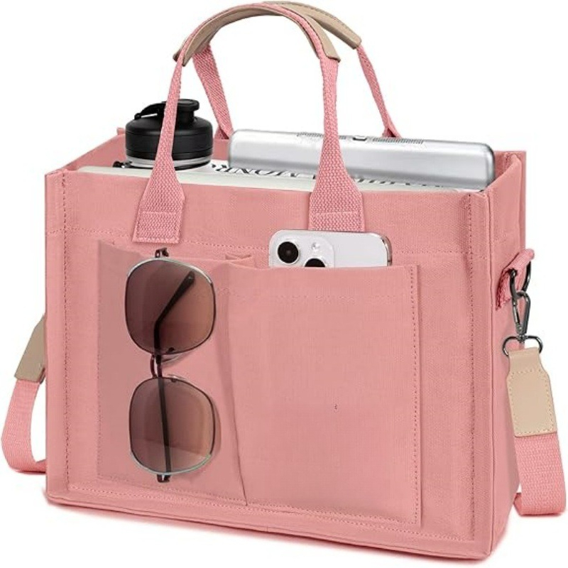 Women'S Work Bags Tote - 여성용 대형 캔버스 토트백 포켓 포함