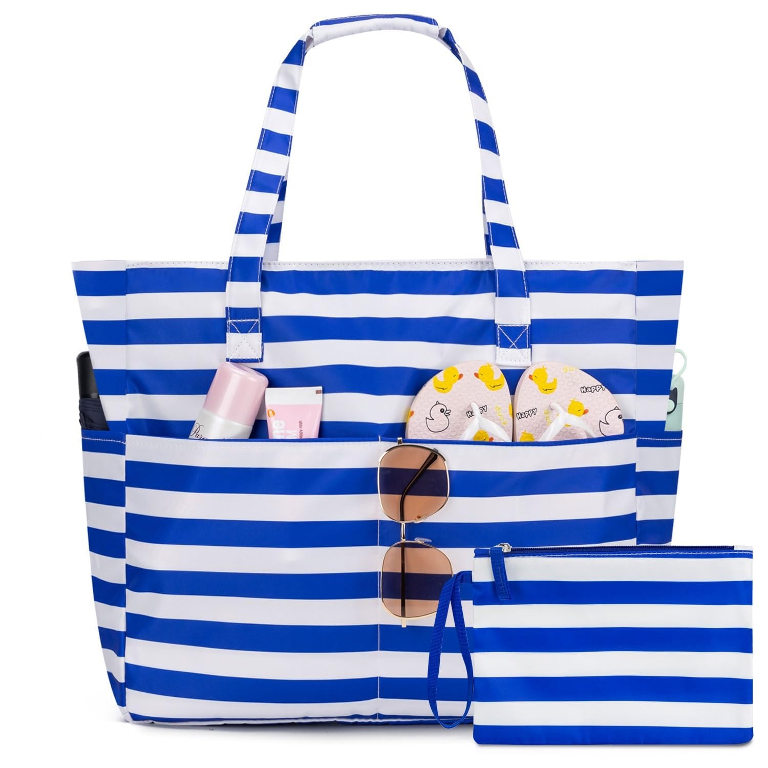 Women Bags Large - 여성용 방수 모래방지 비치백, 대형 지퍼