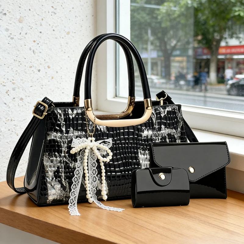 Women Bags Crossbody - 여성용 핸드백 세트, 악어 무늬 이브닝