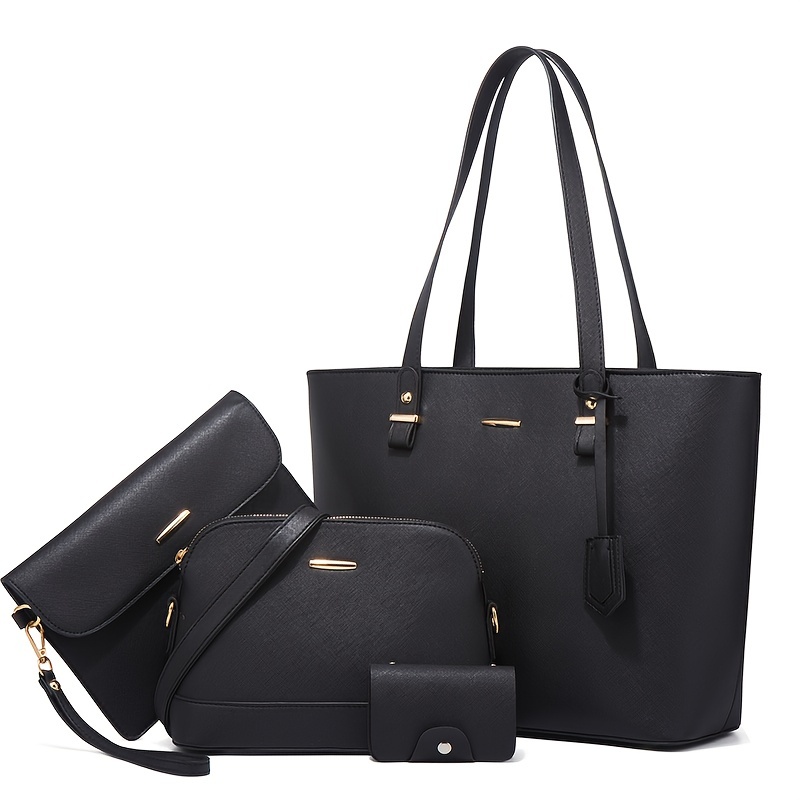 Women Bags Daily Use - 4종 세트 여성 가방 세트 단색