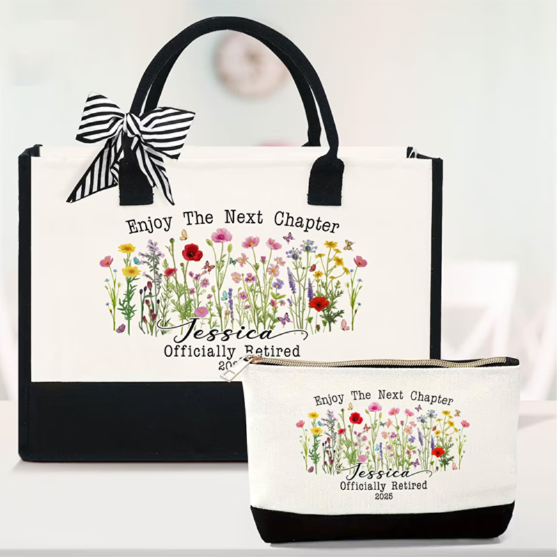 Women Bags Next - 개인 맞춤형 은퇴 테마 흑백 토트백