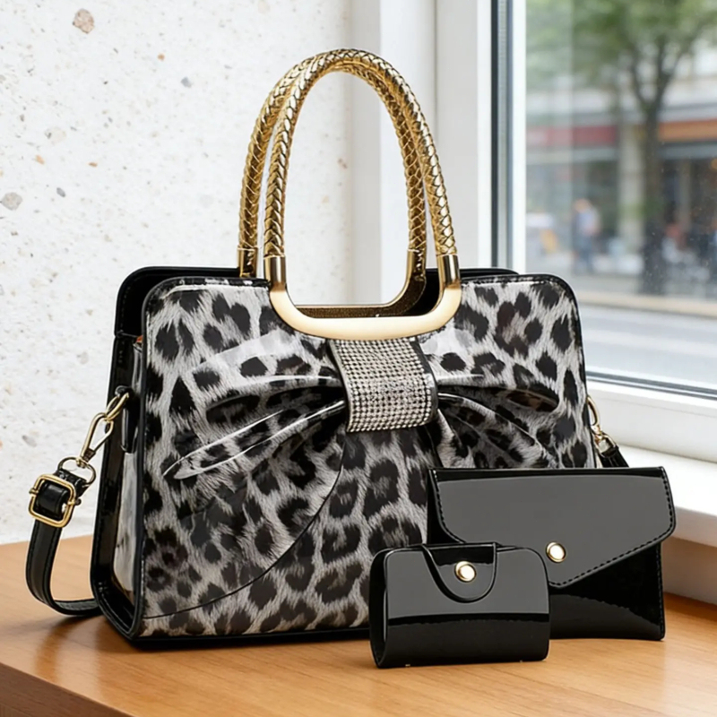 Women Bags Crossbody - 나비 매듭 레오파드 프린트 여성용 가방,