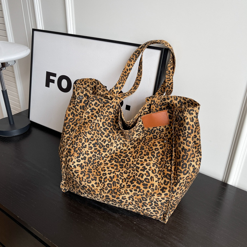 레오파드 패턴 토트백 빈티지 캔버스 숄더백 패션 대용량 - Women'S Work Bags Tote 리뷰 및 가격