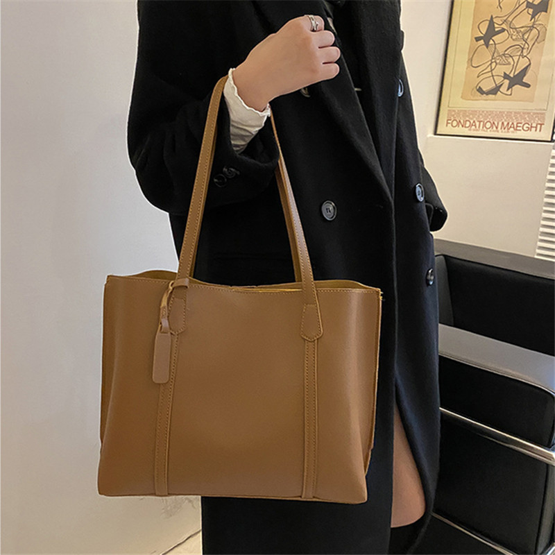 클래식 블랙 인조 가죽 토트백, 대용량 핸드백 숄더백, - Women'S Work Bags Tote 리뷰 및 가격