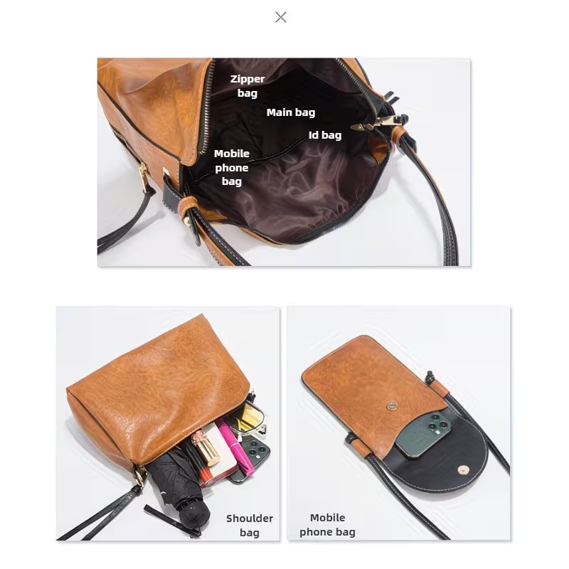 여성 가방 세트 - 4종 세트. 심플한 대비색상, 대용 - Women Bags Crossbody 리뷰 및 가격