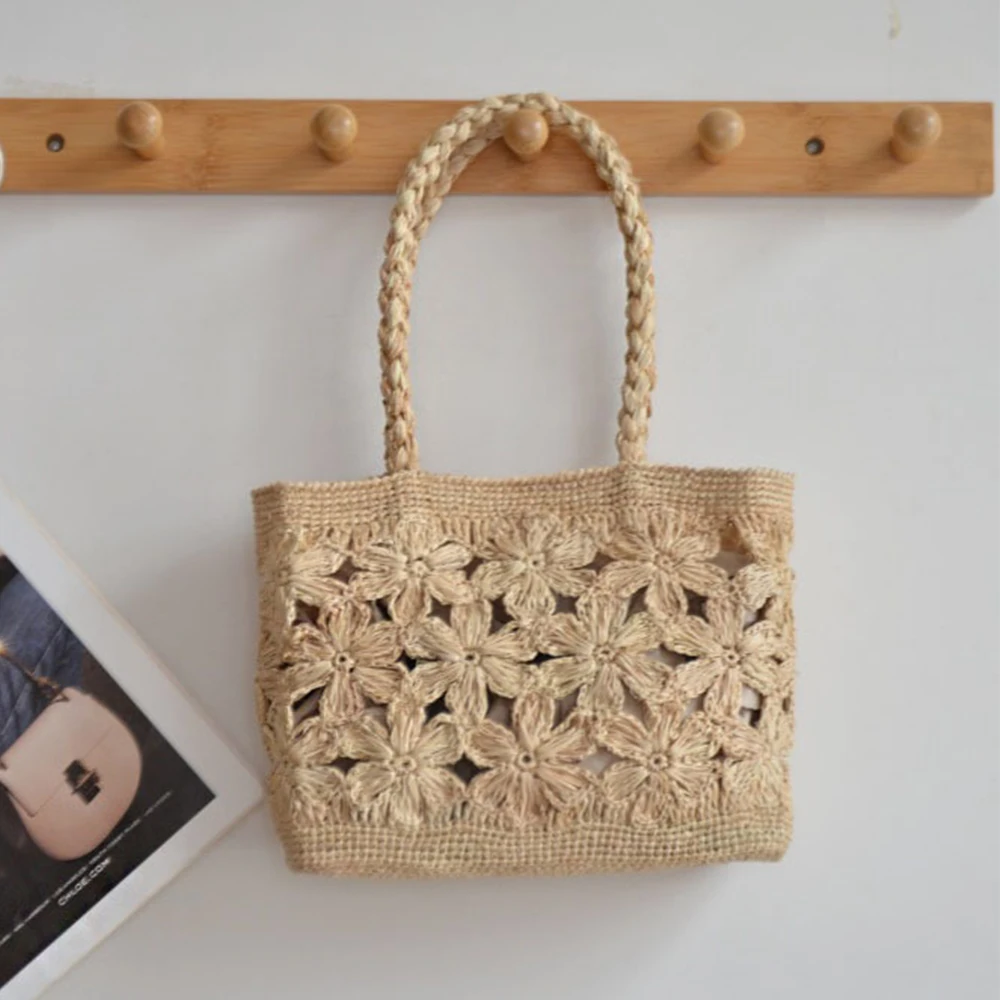 보헤미안 플라워 스트로 백 토트 홀로 플로럴 비치 백  - Woven Straw Bag 리뷰 및 가격