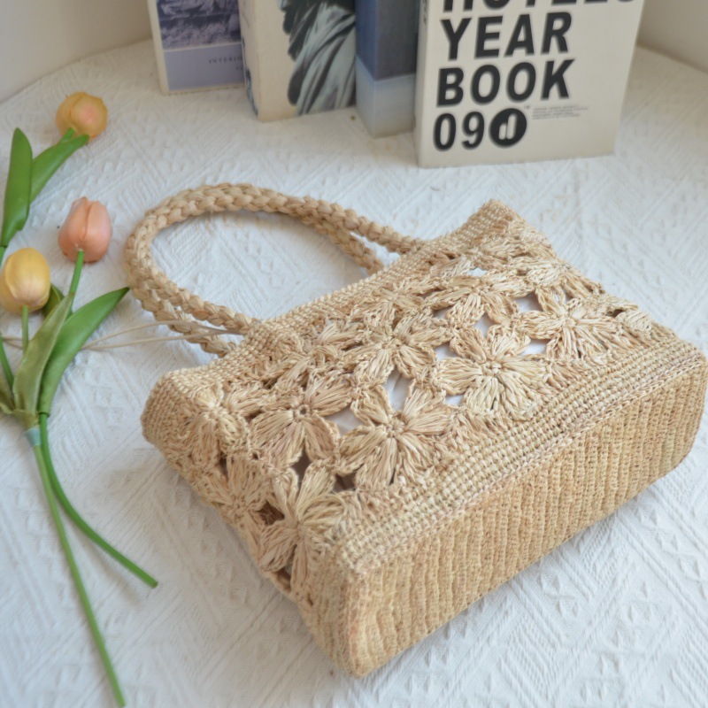 보헤미안 플라워 스트로 백 토트 홀로 플로럴 비치 백  - Woven Straw Bag 리뷰 및 가격