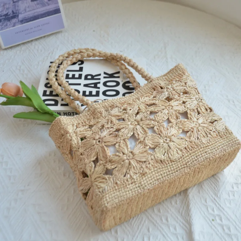 보헤미안 플라워 스트로 백 토트 홀로 플로럴 비치 백  - Woven Straw Bag 리뷰 및 가격