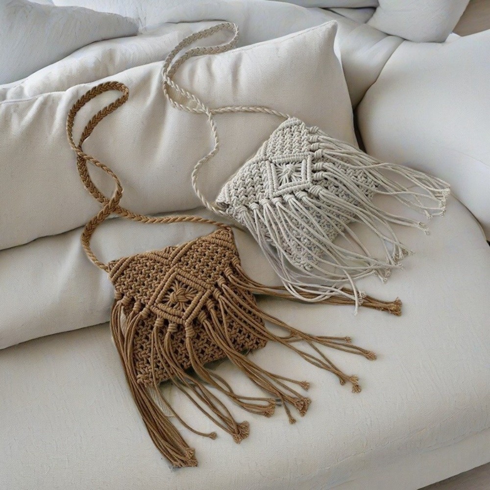 민족 스타일 짠 밀짚 가방 솔리드 컬러 보헤미안 스타일 - Woven Straw Bag 리뷰 및 가격