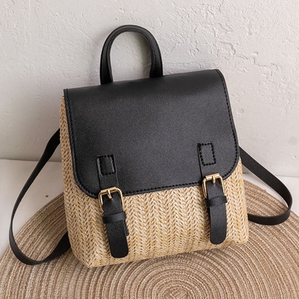 다용도 가방 PU 가죽 밀짚 배낭 레트로 디자인 우아한 - Woven Straw Bag 리뷰 및 가격