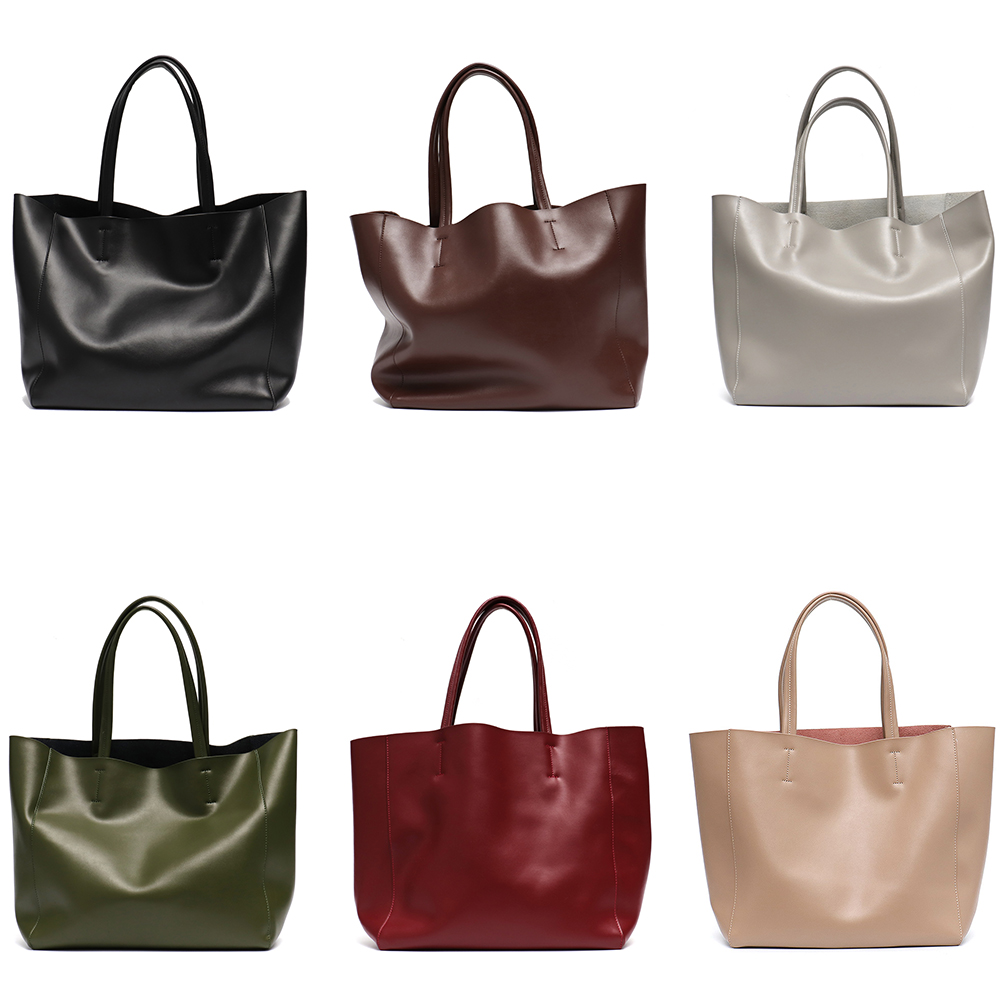 미니멀리스트 빅 토트 백 여성 유행 진짜 가죽 숄더 핸 - Women'S Work Bags Tote 리뷰 및 가격
