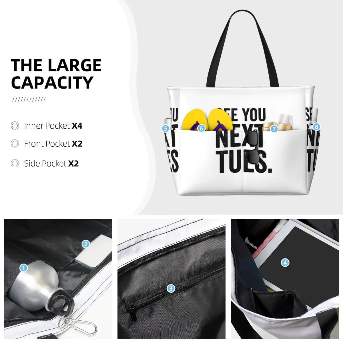 다음 화요일에 만나요 스웨어링 비치 토트백 스포츠 짐  - Women Bags Next 리뷰 및 가격