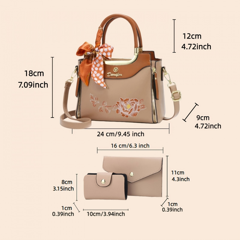 고품질 자수 핸드백 3종 세트, 데일리 데이트 및 사무 - Women Bags Daily Use 리뷰 및 가격