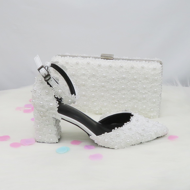 바오야팡 블루 화이트 비즈 스트랩 진주 웨딩 슈즈 신부 - Women Bags And Shoes 리뷰 및 가격