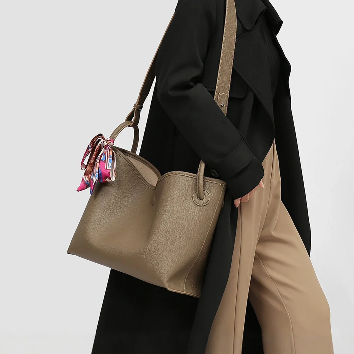 라이트 럭셔리 고급 여성용 토트백 PU 가죽 솔리드 컬 - Women Bags Crossbody 리뷰 및 가격