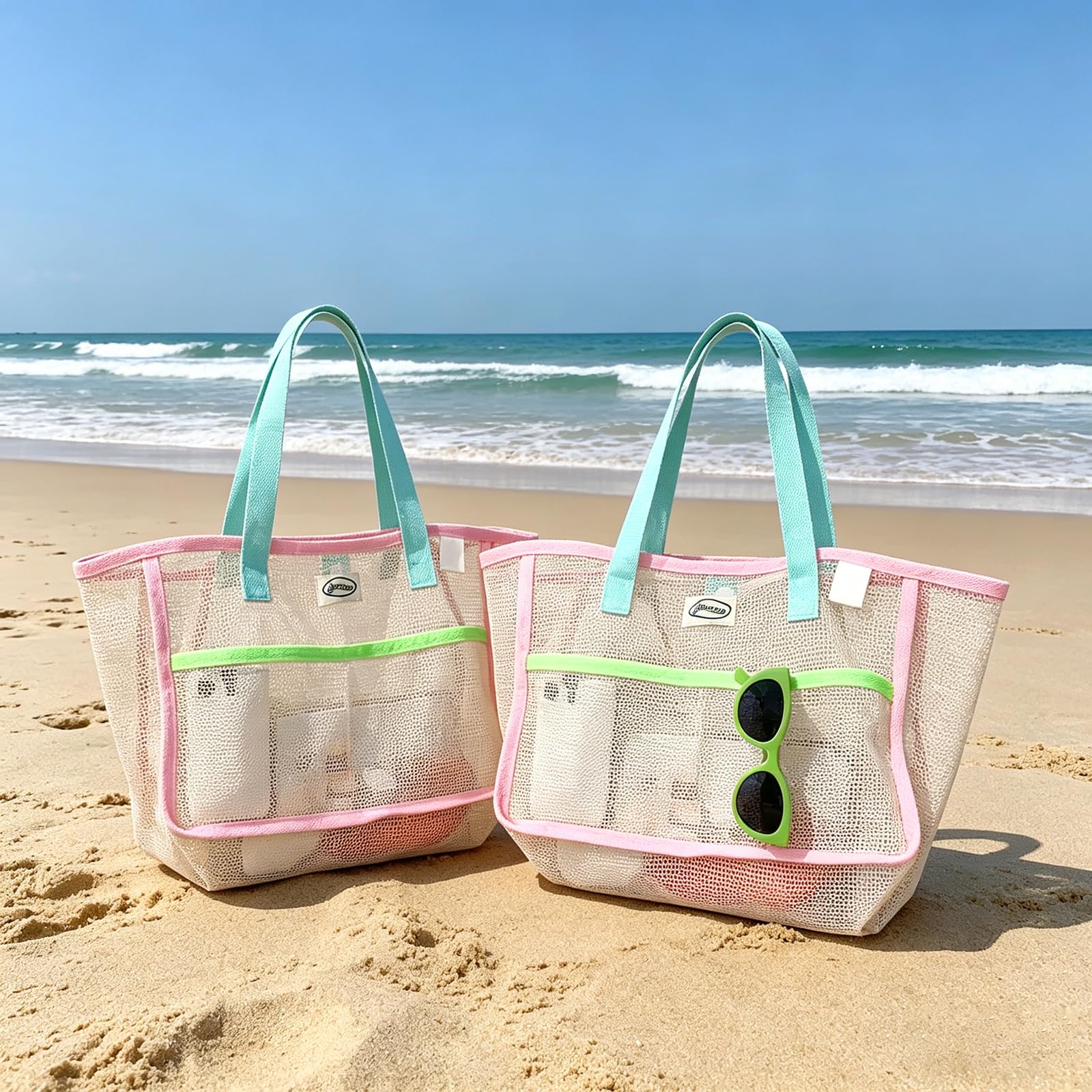 여성용 비치백, 화려한 접이식 그물망 모래 가방, 여행 - Women Bags Daily Use 리뷰 및 가격