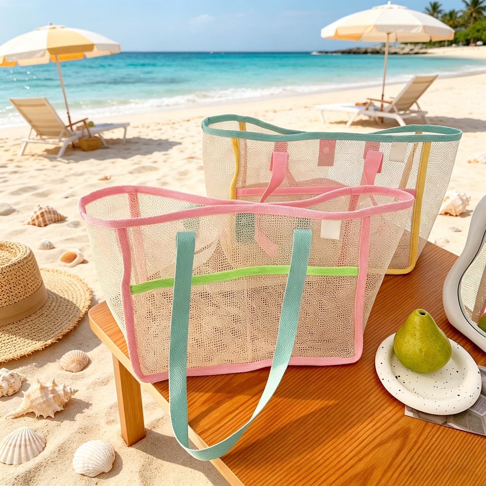 여성용 비치백, 화려한 접이식 그물망 모래 가방, 여행 - Women Bags Daily Use 리뷰 및 가격