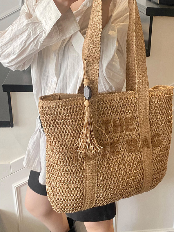 여름 해변 여행용 대용량 밀짚 가방 캐주얼 패션 싱글  - Woven Straw Bag 리뷰 및 가격