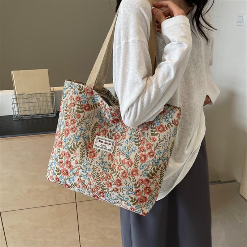 자수 꽃무늬 캔버스 핸드백 여성용 섬세한 꽃무늬 토트  - Women'S Work Bags Tote 리뷰 및 가격