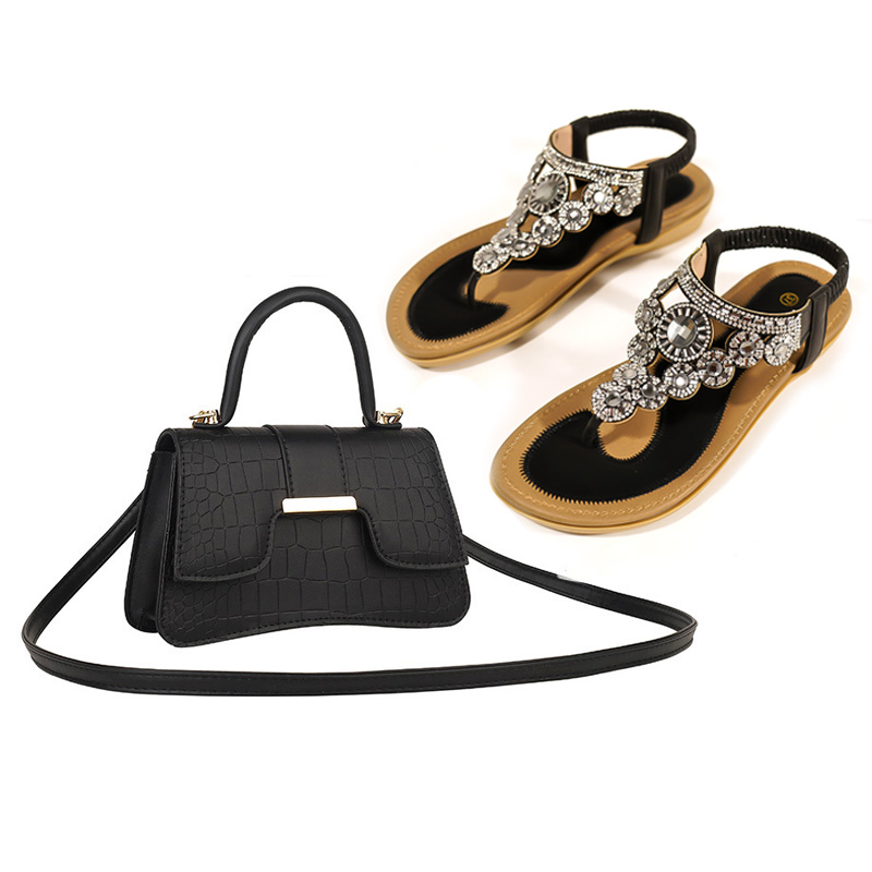 여성 여름 신상 라인스톤 클립 토 샌들 플랫 보헤미안  - Women Bags And Shoes 리뷰 및 가격