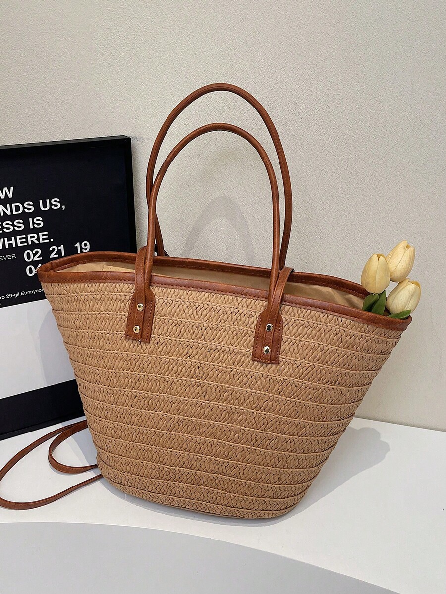 패션 대용량 우븐 토트백, 새로운 비치 바캉스 숄더 언 - Woven Straw Bag 리뷰 및 가격