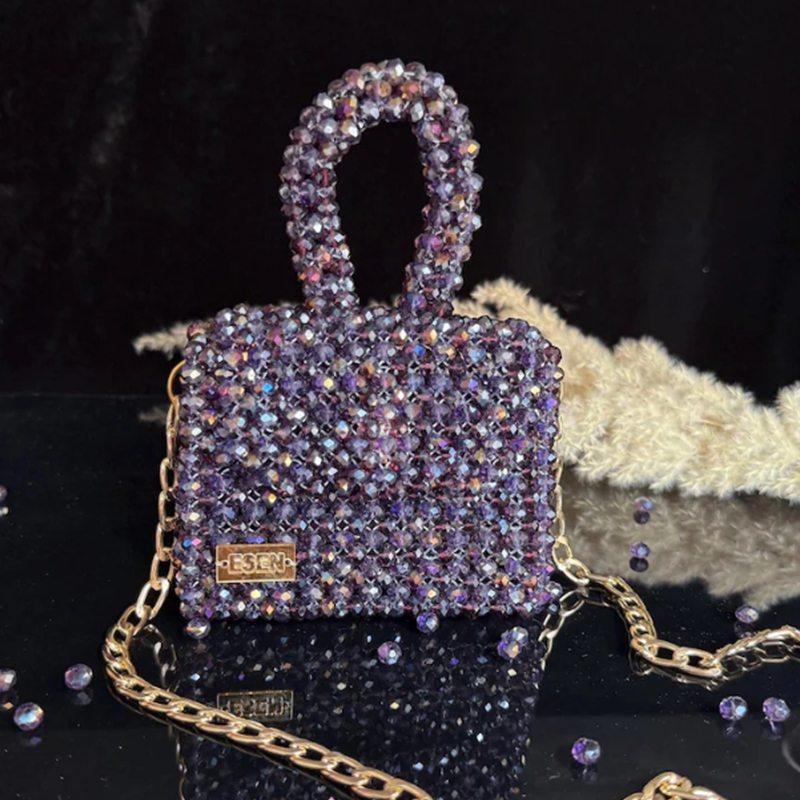 중공업 제조 크리스탈 비즈 백 빛나는 고품질 질감 여성 - Women Bags Manufacturer 리뷰 및 가격