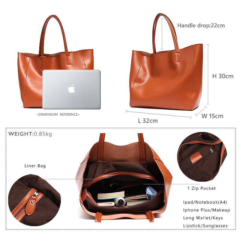 럭셔리 브랜드 암소 가죽 토트백, 디자이너 진짜 가죽  - Women'S Bags Designer Brands 리뷰 및 가격