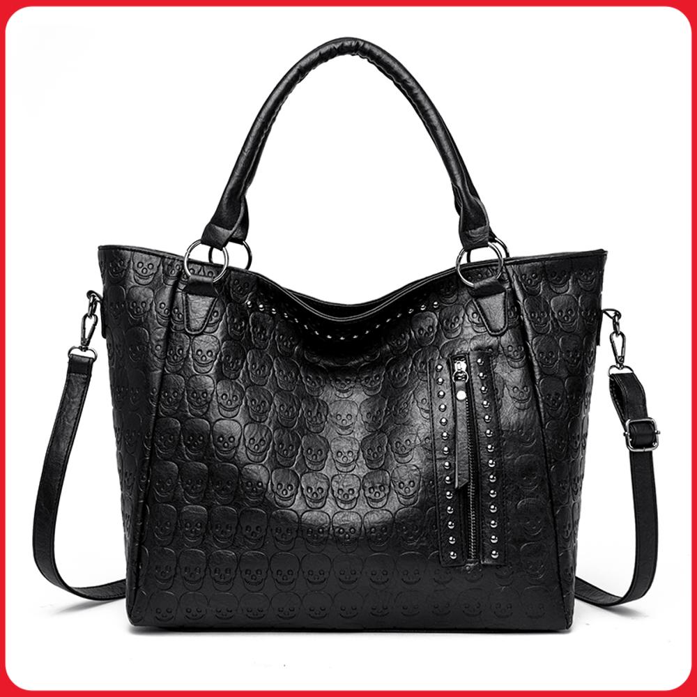펑크 스컬 크로스바디 백 PU 가죽 스터드 장식 패션  - Women'S Work Bags Tote 리뷰 및 가격
