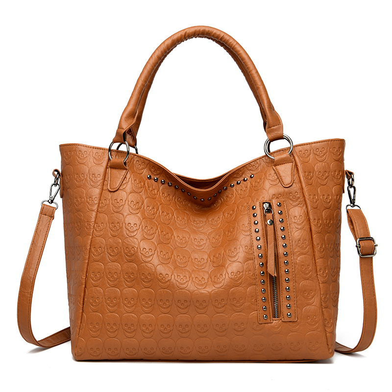 펑크 스컬 크로스바디 백 PU 가죽 스터드 장식 패션  - Women'S Work Bags Tote 리뷰 및 가격