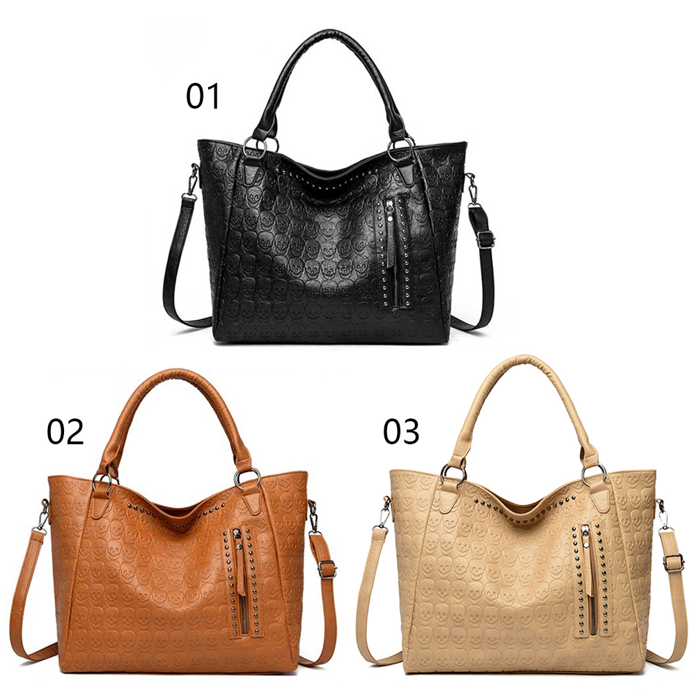 펑크 스컬 크로스바디 백 PU 가죽 스터드 장식 패션  - Women'S Work Bags Tote 리뷰 및 가격