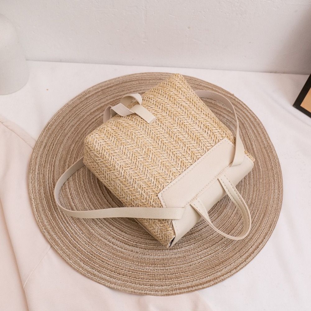패션 PU 가죽 밀짚 백팩 레트로 디자인 빈티지 스타일 - Woven Straw Bag 리뷰 및 가격
