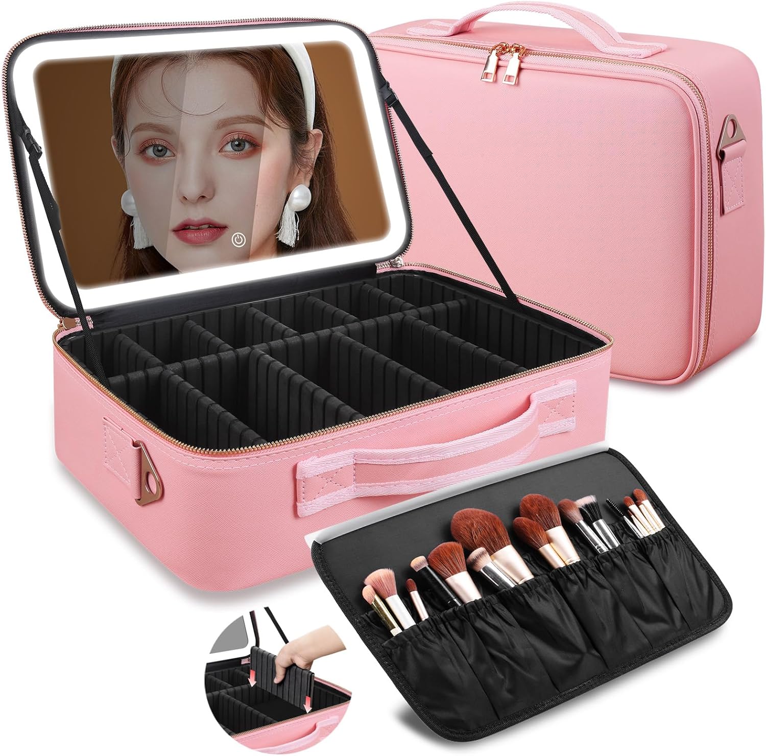 대용량 메이크업 가방 15''X11'' LED 거울 3 - Women Bags Large 리뷰 및 가격