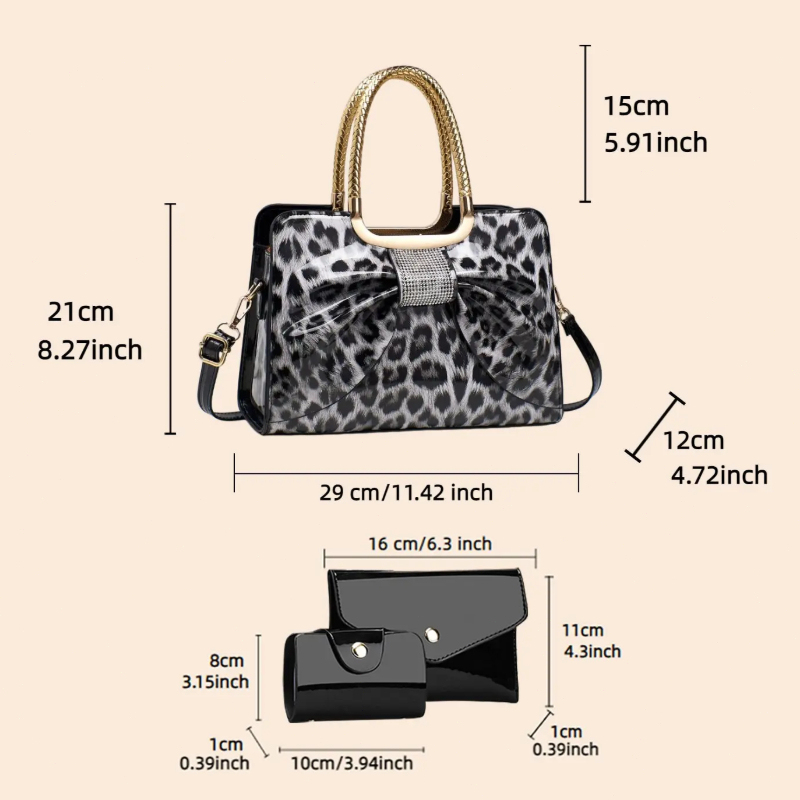 나비 매듭 레오파드 프린트 여성용 가방, 고품질 PU  - Women Bags Crossbody 리뷰 및 가격